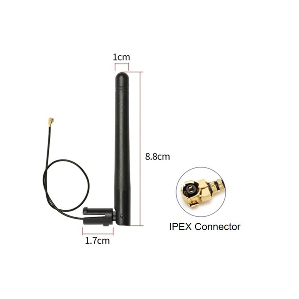 Metabee 2.4/5.8GHz 3dBi Faltbare ZigBee Gummi Ente WiFi Antenne mit RG1.13 Koaxialkabel, IPEX, Schwarz