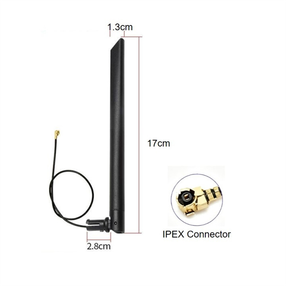 Metabee 2.4/5.8GHz 10dBi Faltbare ZigBee Gummi Ente WiFi Antenne mit RG1.13 Koaxialkabel, IPEX, Schwarz