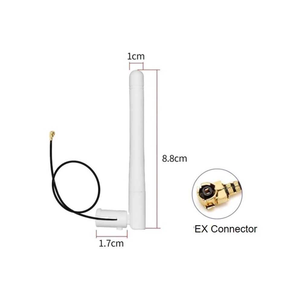 Metabee 2.4/5.8GHz 3dBi Faltbare ZigBee Gummi Ente WiFi Antenne mit RG1.13 Koaxialkabel, IPEX, Weiß