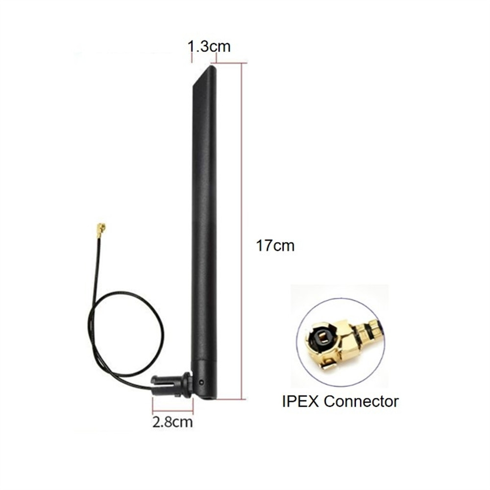 Metabee 2.4GHz 10dBi Faltbare ZigBee Gummi Ente WiFi Antenne mit RG1.13 Koaxialkabel, IPEX, Schwarz
